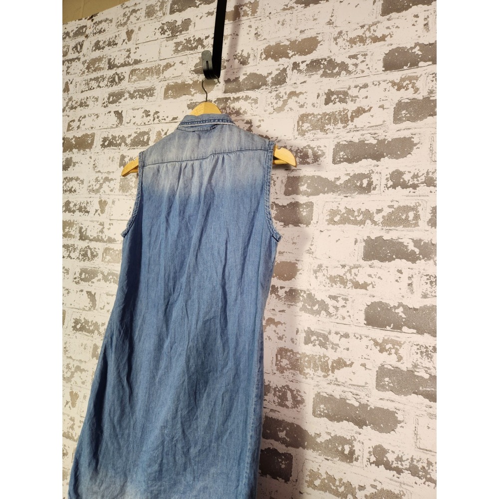 Denim Rhinestone Shirt Size Small Blue‎ Embellished Distressed Country Cowgirl - Picture 9 of 16